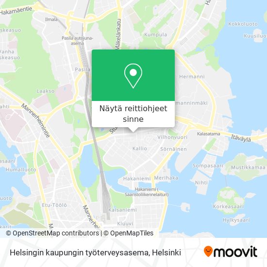 Helsingin kaupungin työterveysasema kartta