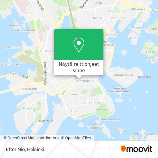 Kuinka päästä kohteeseen Efter Nio paikassa Helsinki kulkuvälineellä Bussi,  Juna, Raitiovaunu tai Metro?