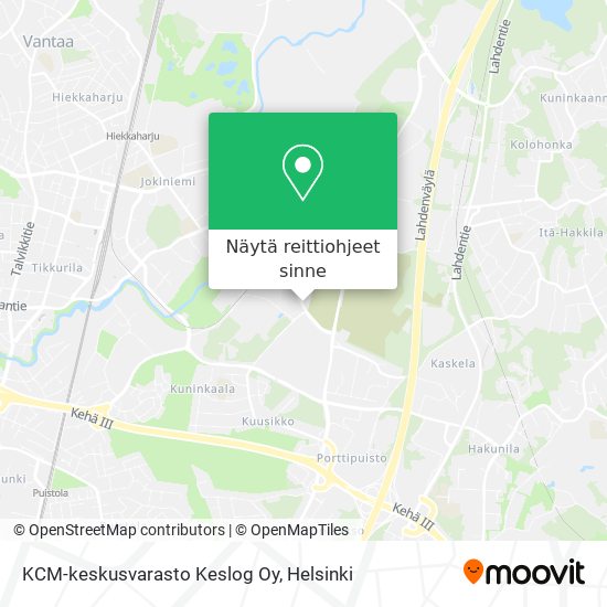 KCM-keskusvarasto Keslog Oy kartta