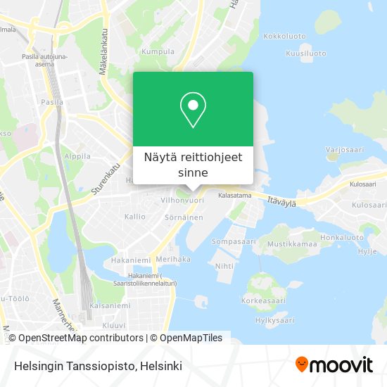 Helsingin Tanssiopisto kartta