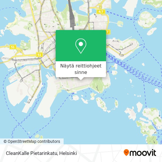 CleanKalle Pietarinkatu kartta