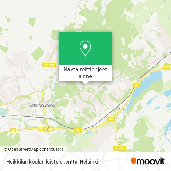Heikkilän koulun luistelukenttä kartta