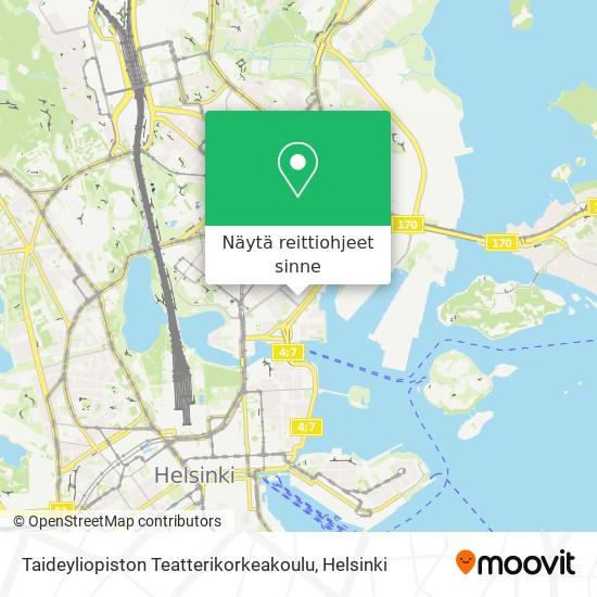 Taideyliopiston Teatterikorkeakoulu kartta