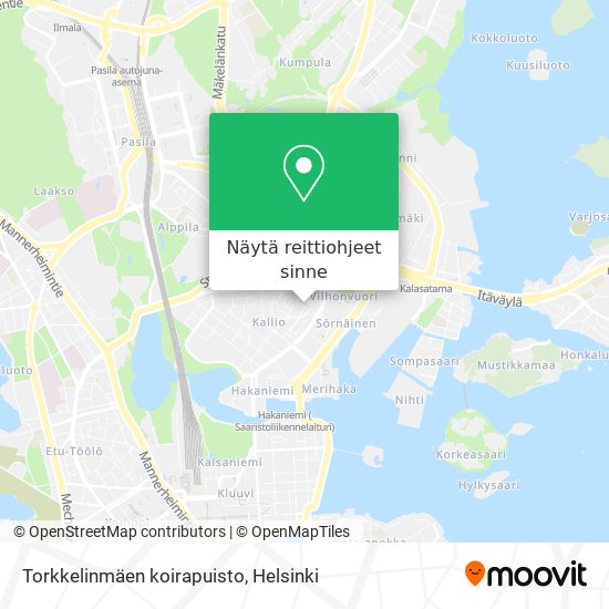 Torkkelinmäen koirapuisto kartta