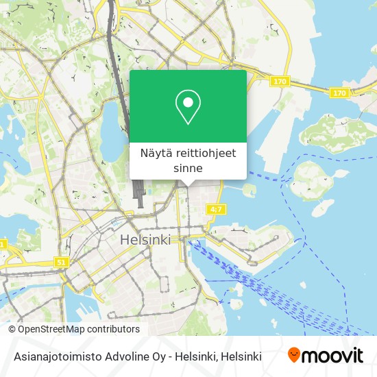 Asianajotoimisto Advoline Oy - Helsinki kartta