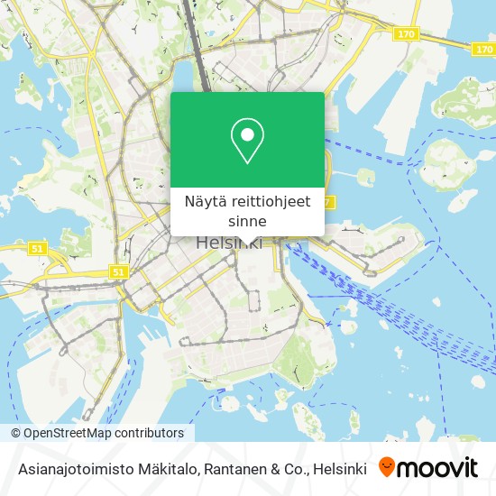 Asianajotoimisto Mäkitalo, Rantanen & Co. kartta