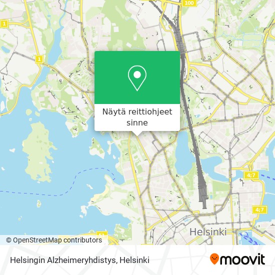 Helsingin Alzheimeryhdistys kartta