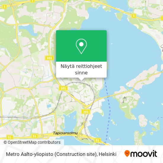 Metro Aalto-yliopisto (Construction site) kartta