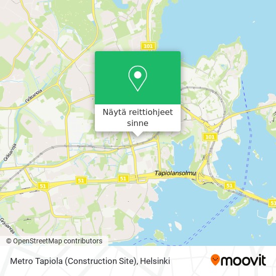 Metro Tapiola (Construction Site) kartta