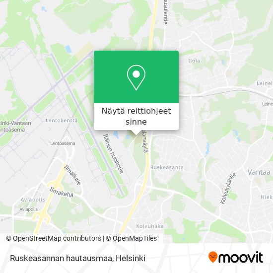 Kuinka päästä kohteeseen Ruskeasannan hautausmaa paikassa Vantaa  kulkuvälineellä Bussi tai Juna?