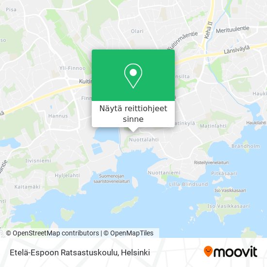 Etelä-Espoon Ratsastuskoulu kartta