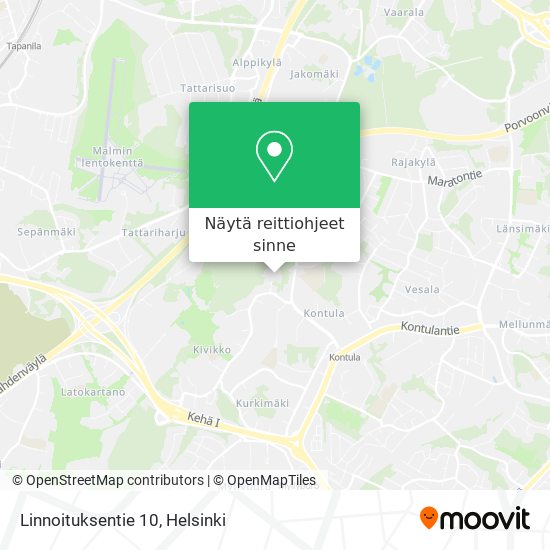 Linnoituksentie 10 kartta