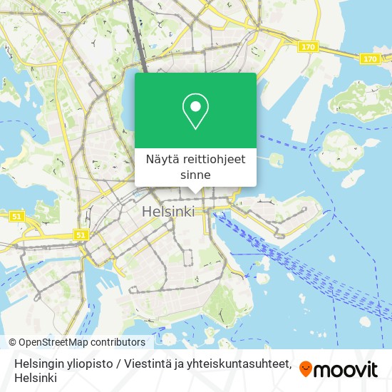 Helsingin yliopisto / Viestintä ja yhteiskuntasuhteet kartta