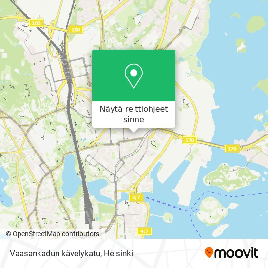Vaasankadun kävelykatu kartta