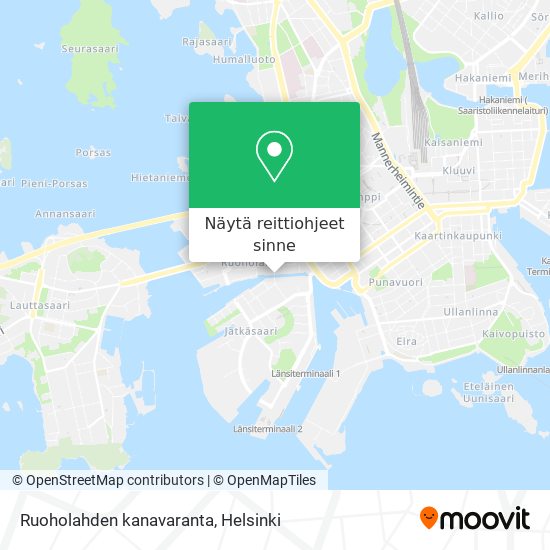 Kuinka päästä kohteeseen Ruoholahden kanavaranta paikassa Helsinki  kulkuvälineellä Bussi, Metro tai Juna?