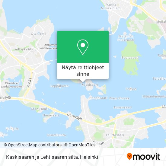 Kaskisaaren ja Lehtisaaren silta kartta
