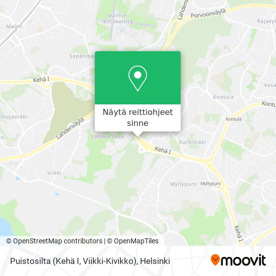 Puistosilta (Kehä I, Viikki-Kivikko) kartta