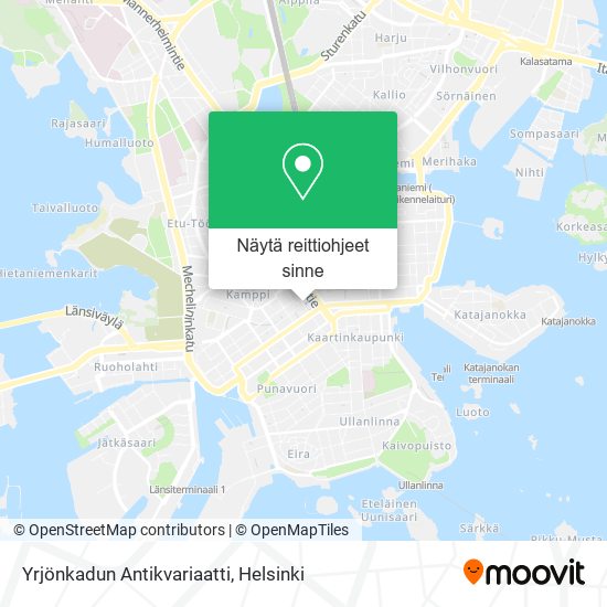 Yrjönkadun Antikvariaatti kartta