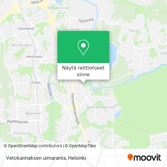 Kuinka päästä kohteeseen Vetokannaksen uimaranta paikassa Vantaa  kulkuvälineellä Bussi, Raitiovaunu tai Juna?