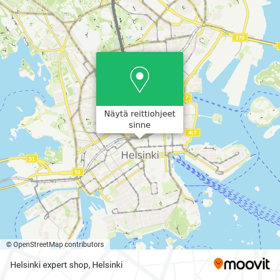 Helsinki expert shop kartta