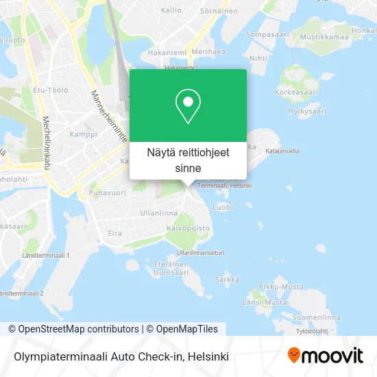 Olympiaterminaali Auto Check-in kartta
