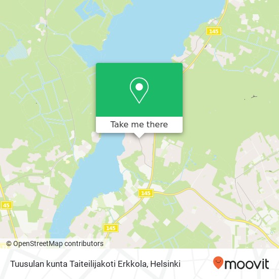 Tuusulan kunta Taiteilijakoti Erkkola kartta