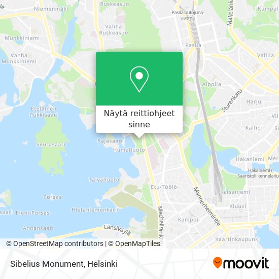 Sibelius Monument kartta