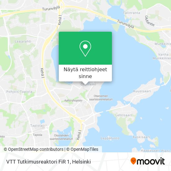 VTT Tutkimusreaktori FiR 1 kartta