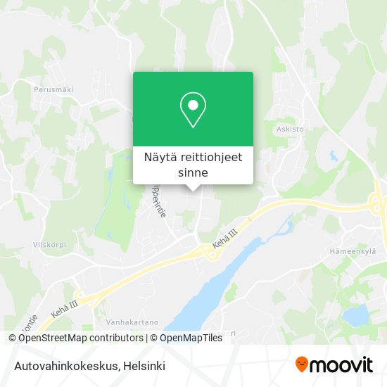 Autovahinkokeskus kartta