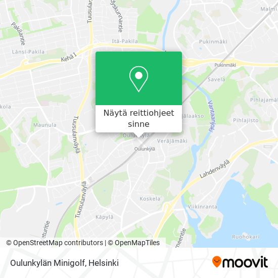 Oulunkylän Minigolf kartta
