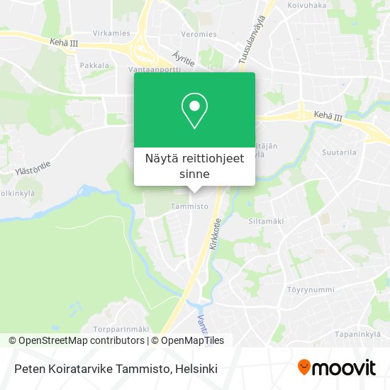 Peten Koiratarvike Tammisto kartta