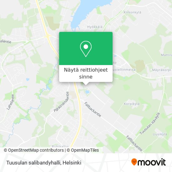 Tuusulan salibandyhalli kartta