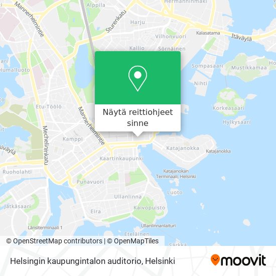 Helsingin kaupungintalon auditorio kartta