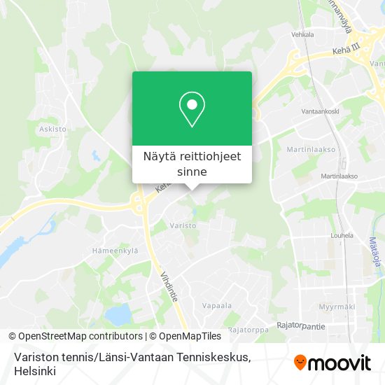 Variston tennis / Länsi-Vantaan Tenniskeskus kartta