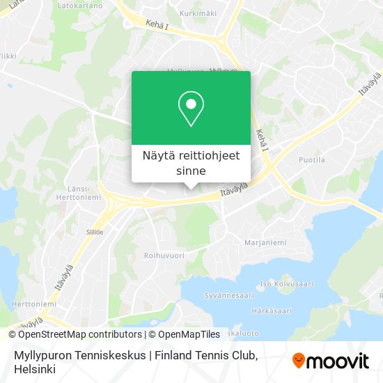 Myllypuron Tenniskeskus | Finland Tennis Club kartta