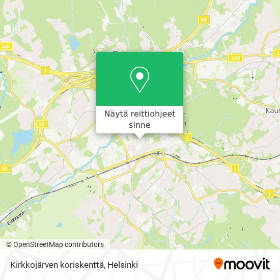 Kirkkojärven koriskenttä kartta