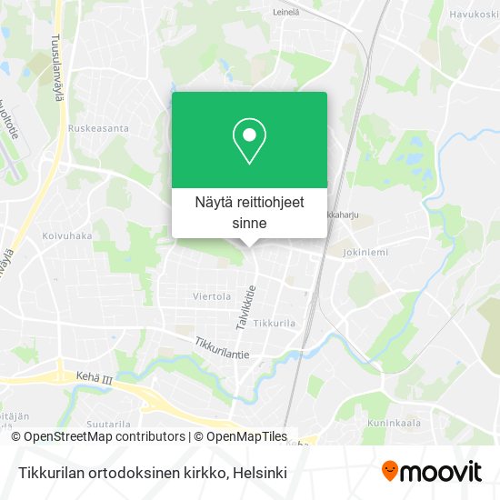 Tikkurilan ortodoksinen kirkko kartta