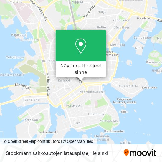 Stockmann sähköautojen latauspiste kartta
