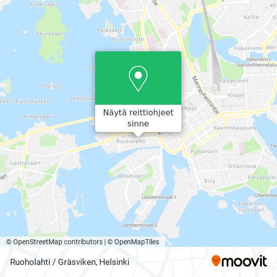 Ruoholahti / Gräsviken kartta
