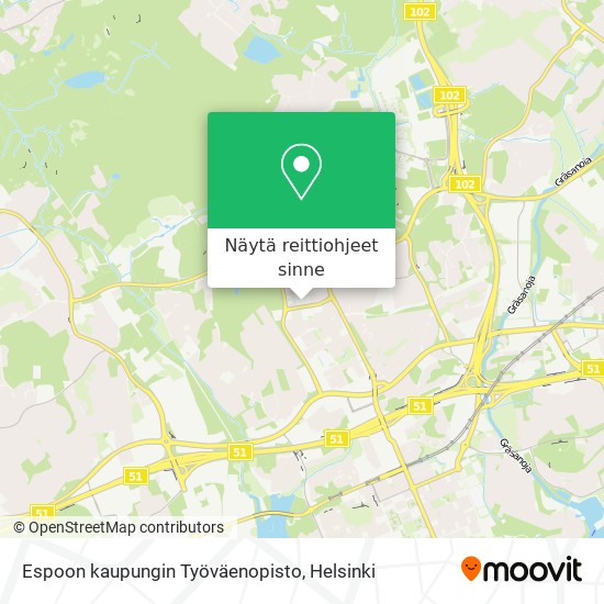 Espoon kaupungin Työväenopisto kartta