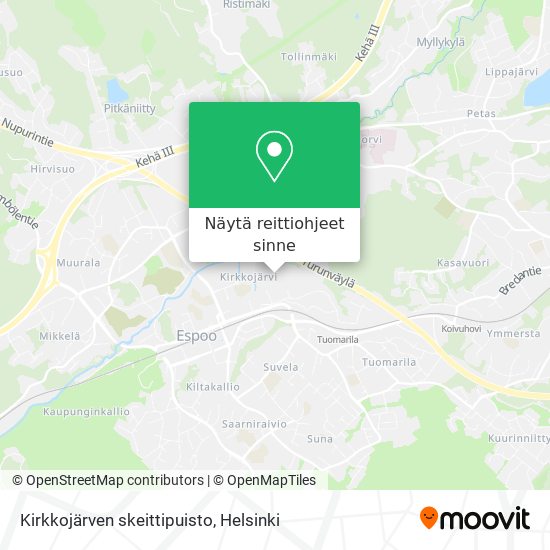 Kirkkojärven skeittipuisto kartta