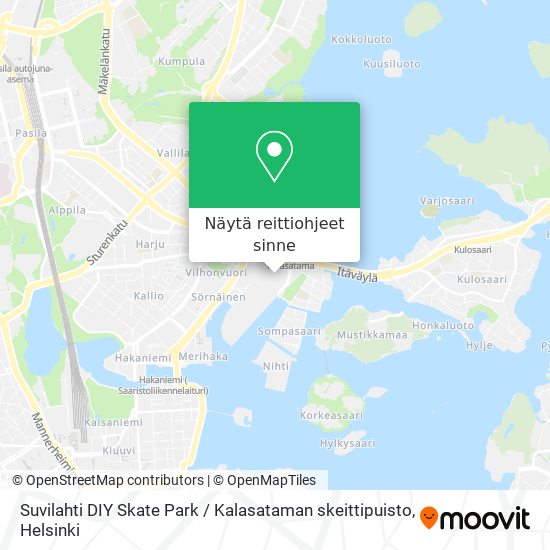 Suvilahti DIY Skate Park / Kalasataman skeittipuisto kartta