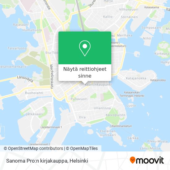 Sanoma Pro:n kirjakauppa kartta