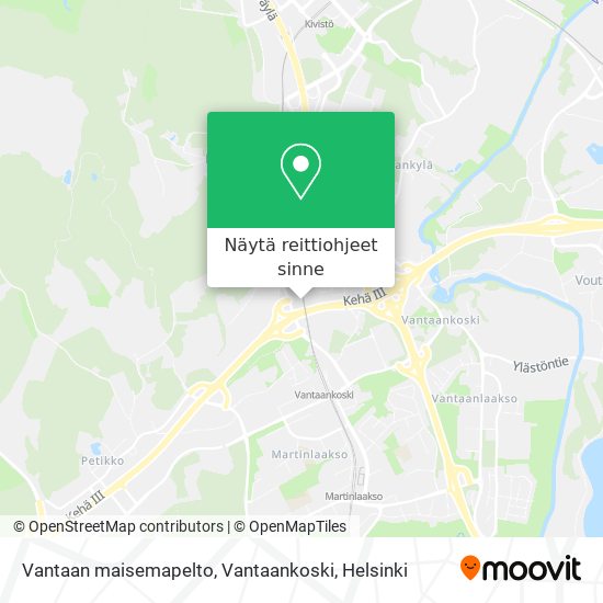 Vantaan maisemapelto, Vantaankoski kartta