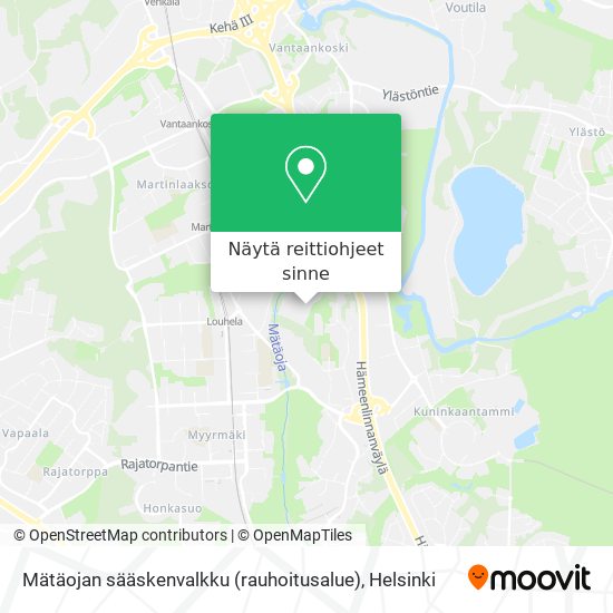 Mätäojan sääskenvalkku (rauhoitusalue) kartta