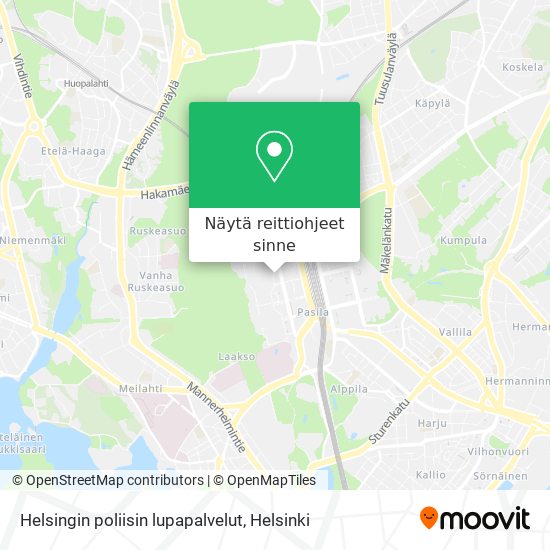 Kuinka päästä kohteeseen Helsingin poliisin lupapalvelut paikassa Helsinki  kulkuvälineellä Bussi, Juna, Raitiovaunu tai Metro?