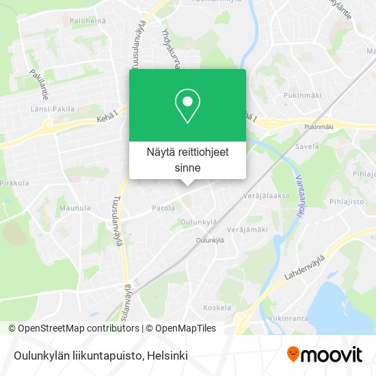 Oulunkylän liikuntapuisto kartta