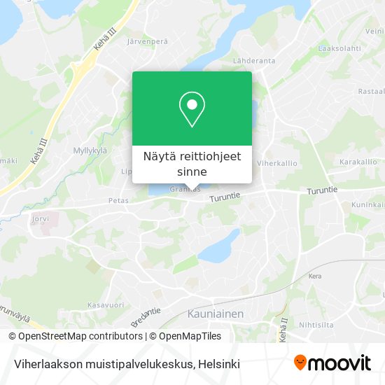 Viherlaakson muistipalvelukeskus kartta