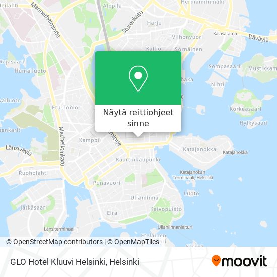 GLO Hotel Kluuvi Helsinki kartta