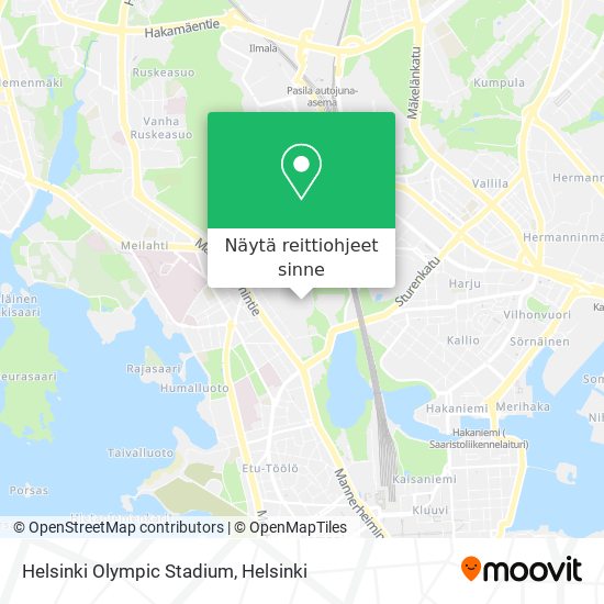 Helsinki Olympic Stadium kartta